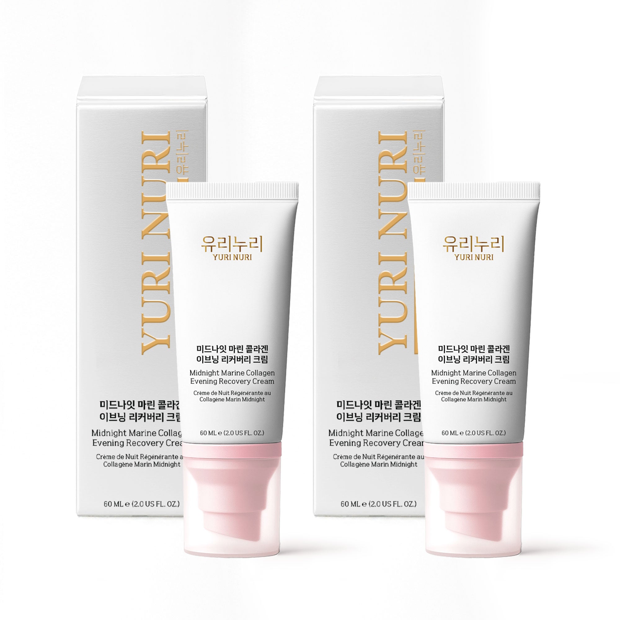Yuri Nuri 유리누리 Midnight Marine Collagen Recovery Cream 60ml Duo Set